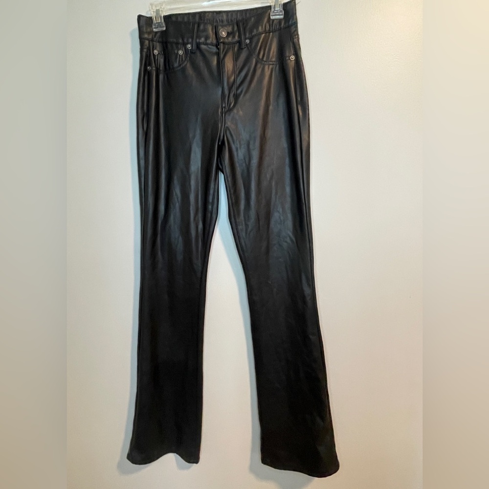 American Eagle Outfitters Black Faux Leather Stretch Pants